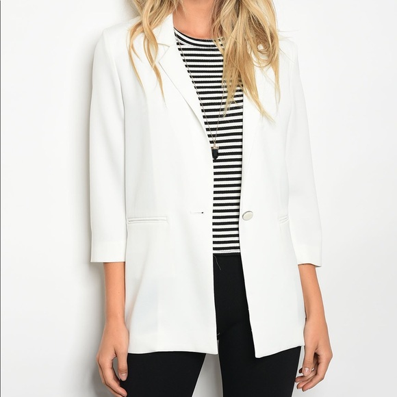 Jackets & Blazers - White Oversized Boyfriend Blazer